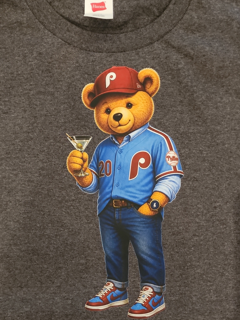 Gray Phillies Bear Tee